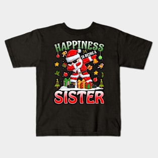 Happiness Is Being A Sister Santa Christmas Kids T-Shirt